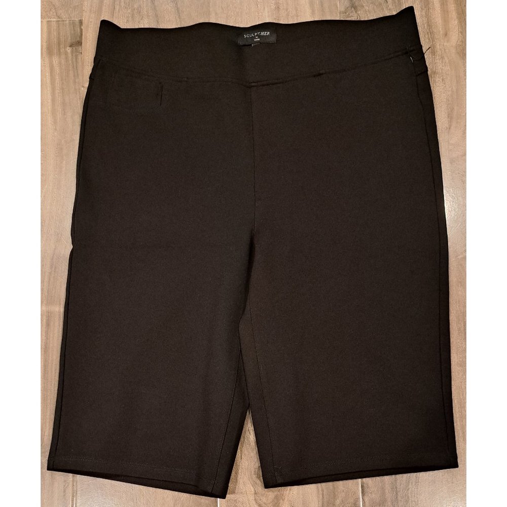 NWOT NYDJ Sculpt-Her™ Ponte Bermuda Shorts Black MCPP8222 Medium